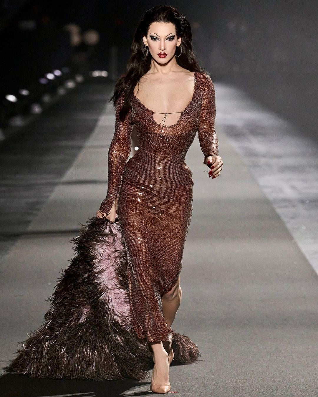 Louisa Brown Sequin Maxi Dress