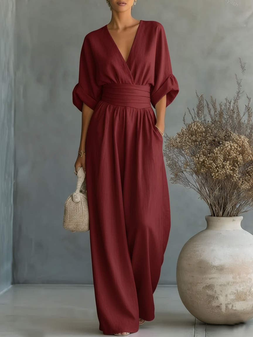 Alessia | Elegant Jumpsuit with V-Neck and High Waist