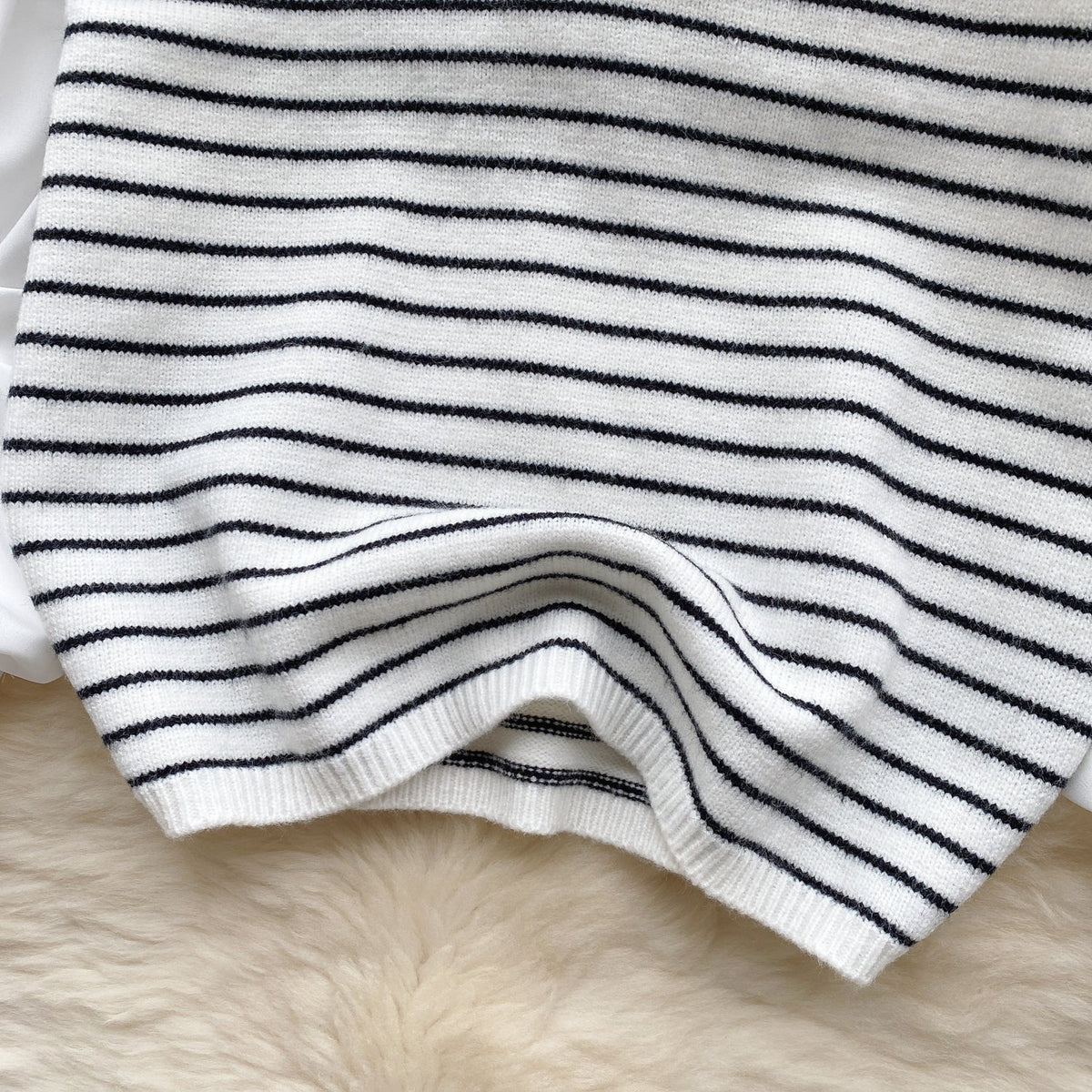 Faux Two-pieces Patchwork Stripe Top