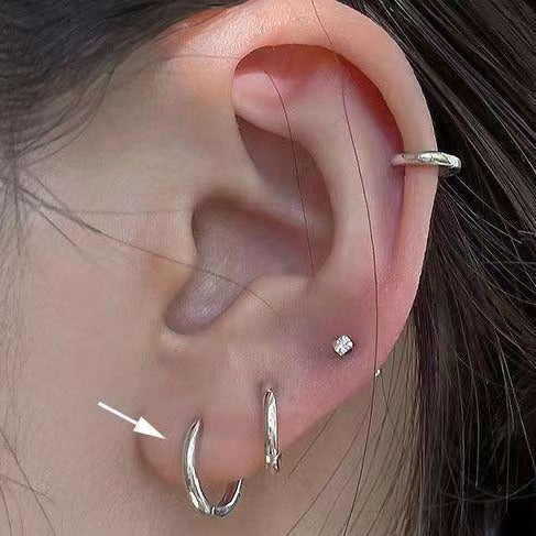 Simple Design Silver Circle Earring Studs