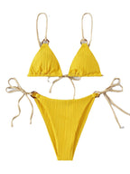 Strappy Bikini In Solid Color