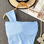 Niche Solid Color Knotted Short Top