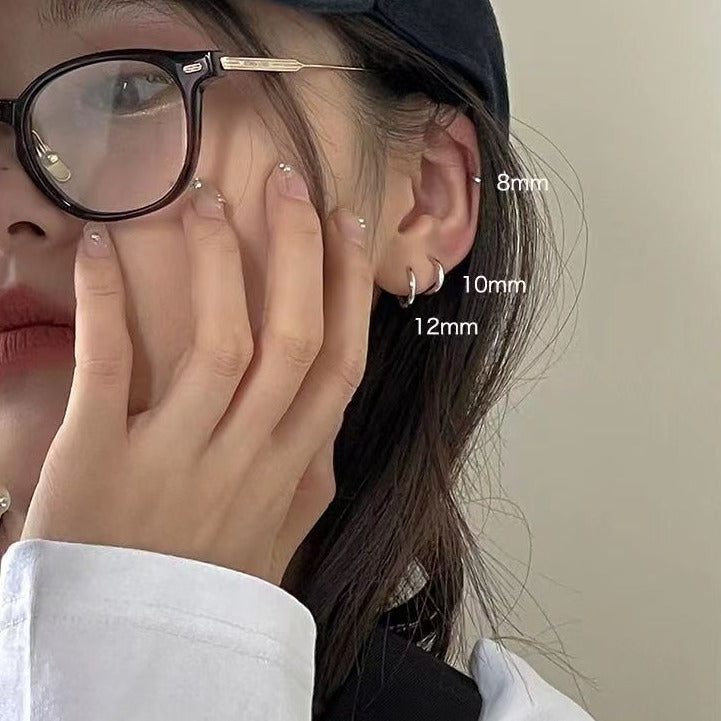 Simple Design Silver Circle Earring Studs