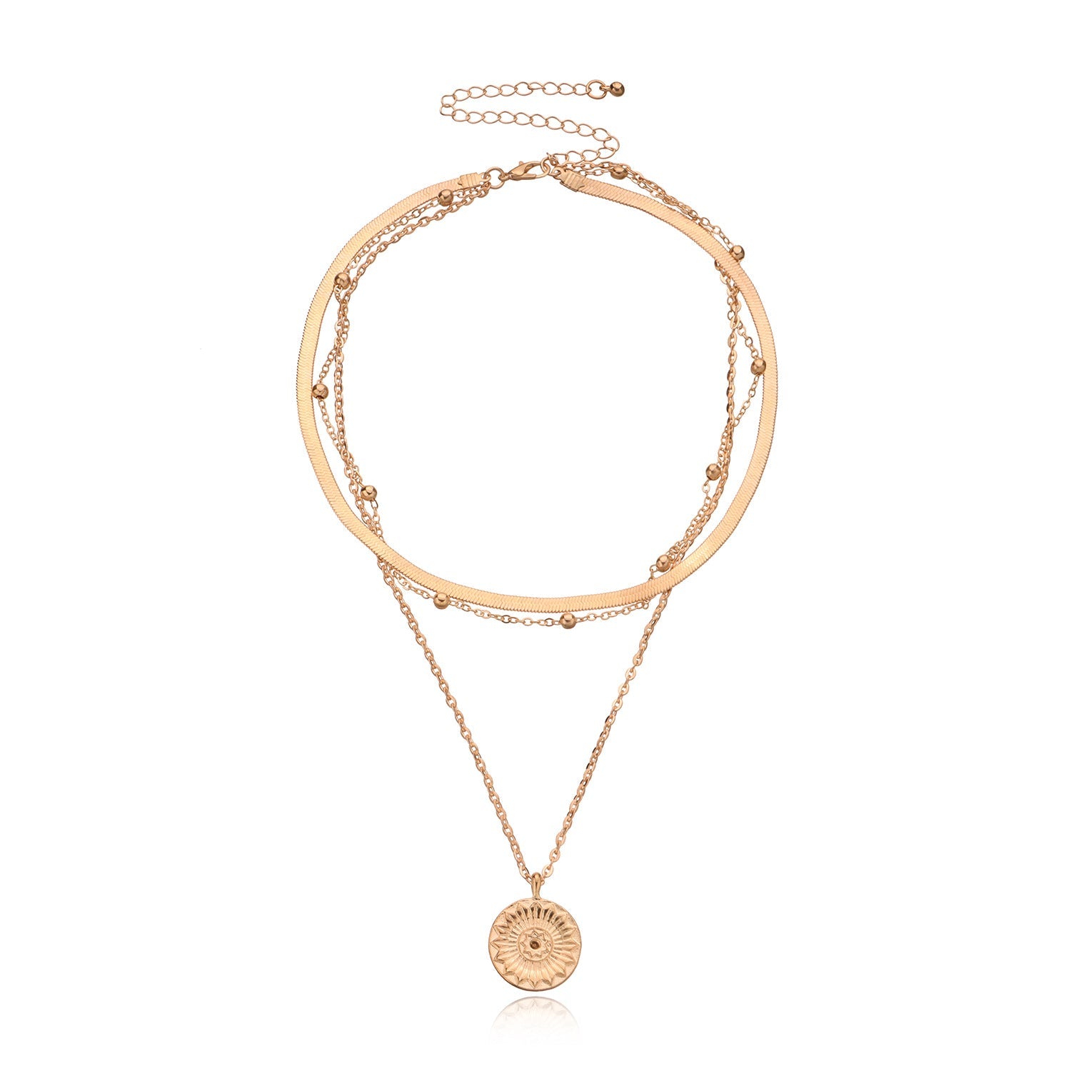 Round Tag Multi-Layered Necklace