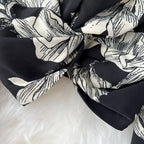 V-neck Flared-sleeve Floral Shirt