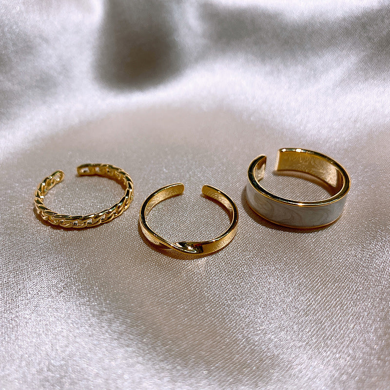 Fashion Circle Ring Three Piece Set