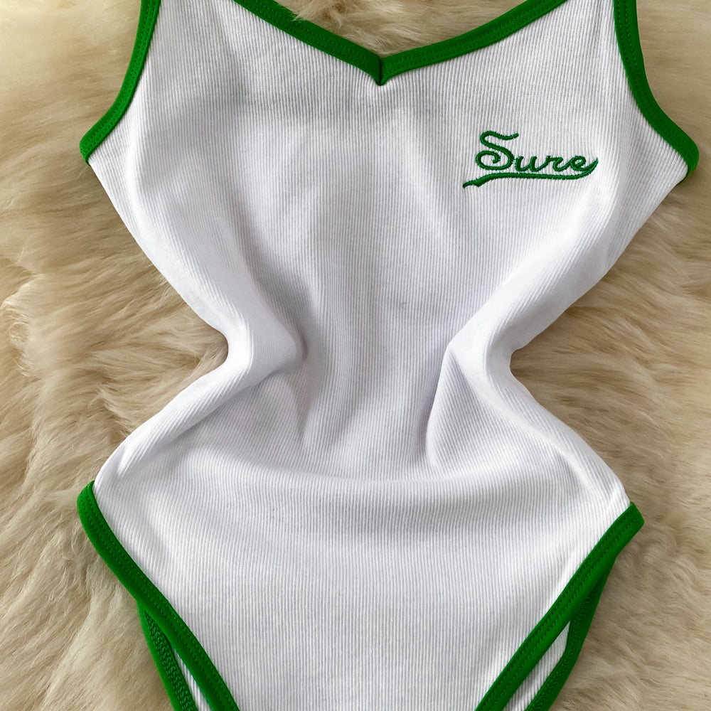 Vintage Color Blocking One-piece Lingerie