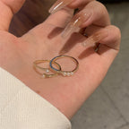 Pearl Open-circle Rings 2Pcs Set