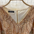 Sequin V-neck Hip-wrapping Dress