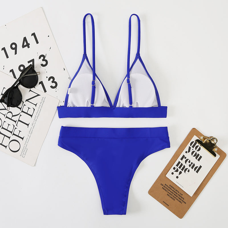 Solid Color Chic Padded Bikini