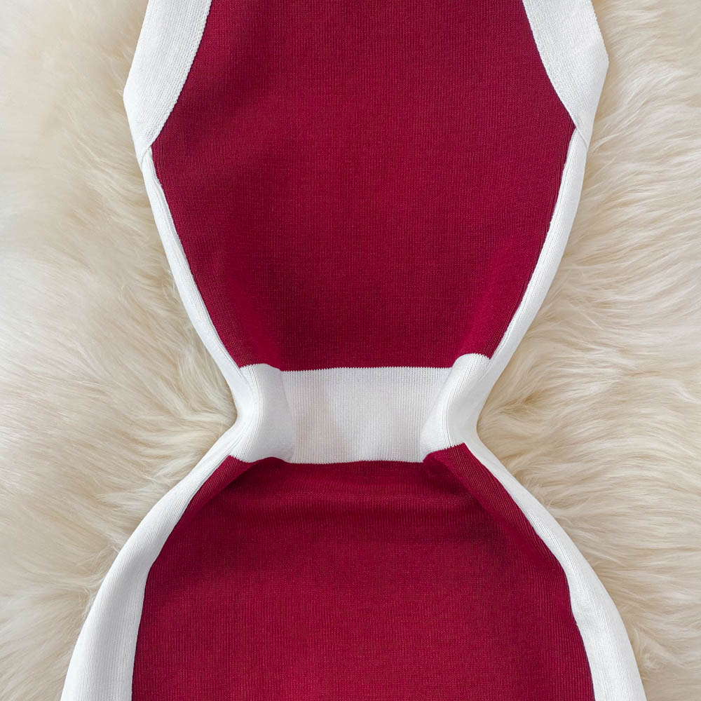 Halter Neck Off-the-shoulder Knitted Sleeveless Hip Dress