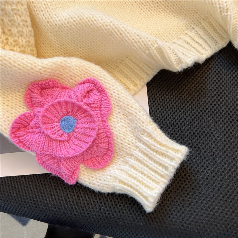 Colorful Crochet Floral Soft Sweater