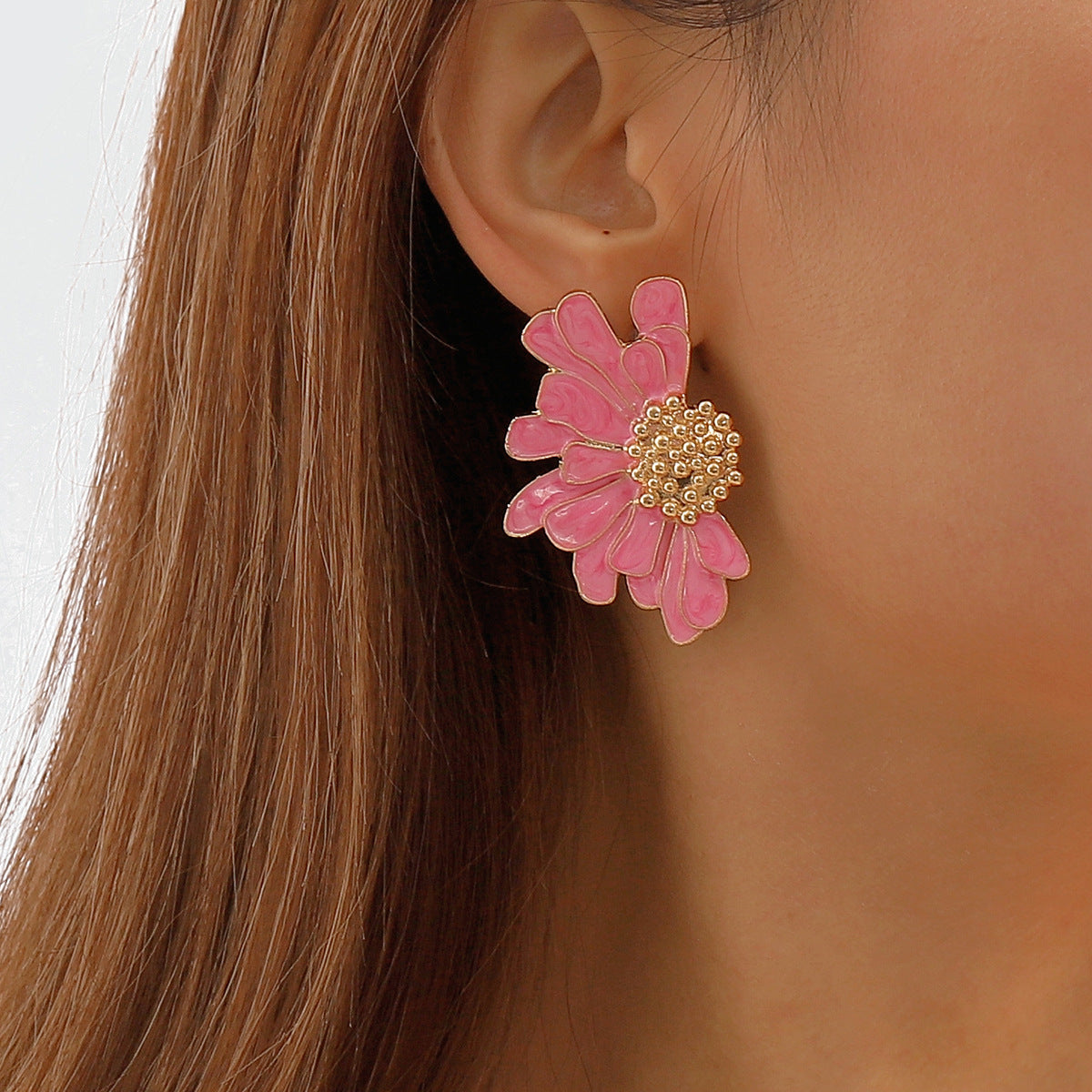 Vintage Alloy Flower Stud Earrings