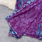 Bronzing Print V-neck Dress