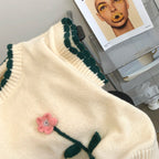 Vintage Dimensional Floral Sweater Vest
