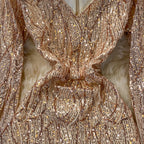 Sequin V-neck Hip-wrapping Dress