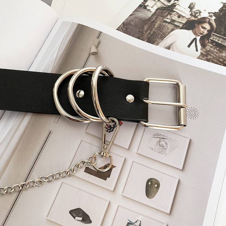 Punk Pin Buckle Hanging Chain Belt