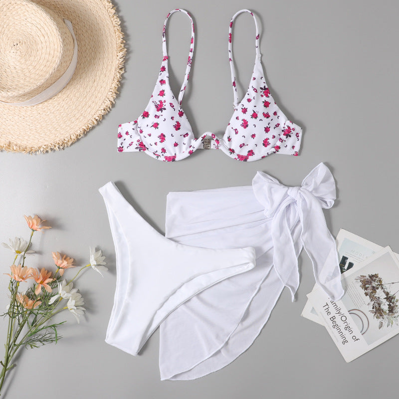Fairy 3pcs Printed Underwire Swimsuit