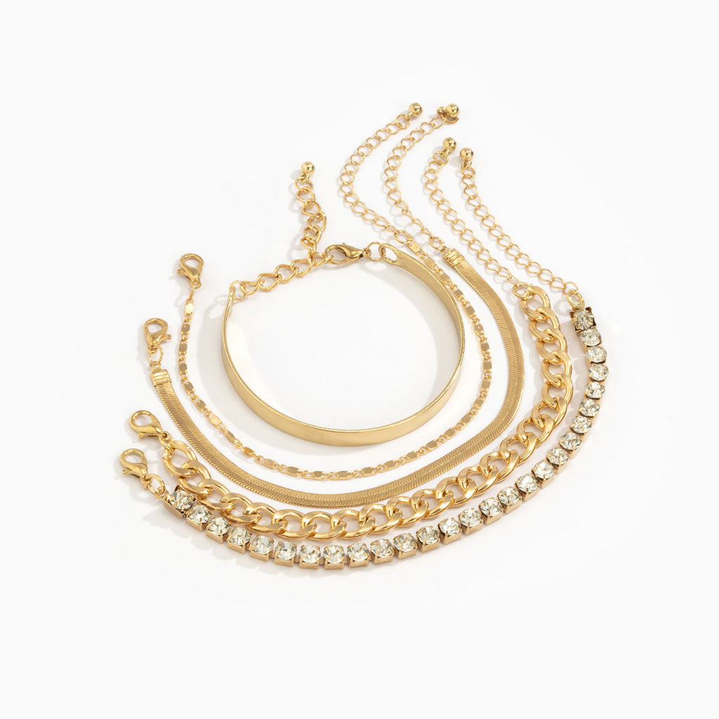 Multi-Element Rhinestone Bracelet Set