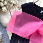 Colorful Lace Bow-tie Bottoming Sweater