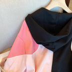Color Blocking Hooded Thickened Sweatshirt