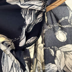V-neck Flared-sleeve Floral Shirt