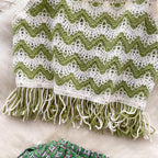Bohemia Cardigan&Trousers Waven Knitted 2Pcs