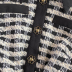 Plaid Knitted A-line Mesh Dress