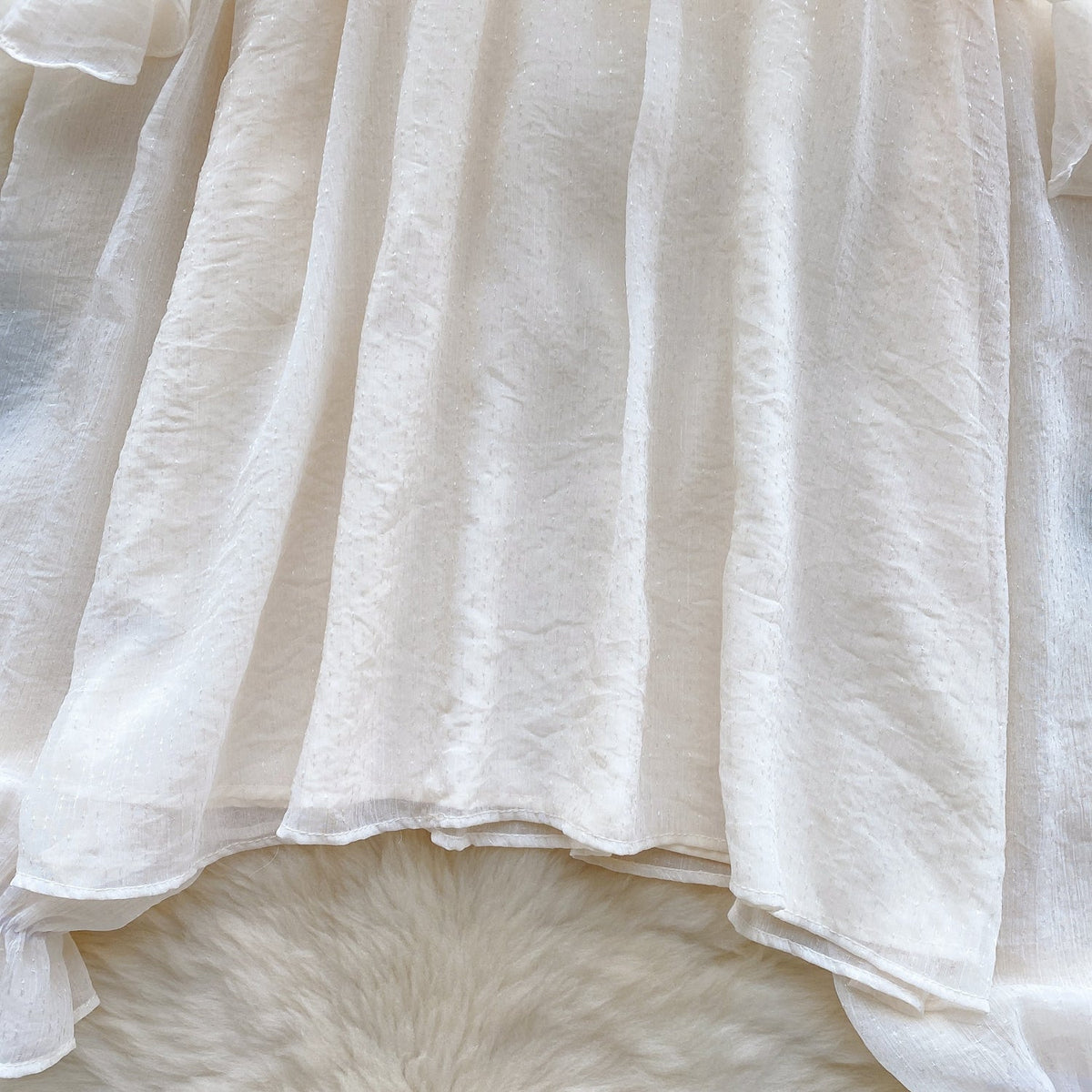 Beaded Bow-tie Pleated Glowing Shirt