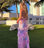 Sweetie Tie-dye Ruffled Slip Dress