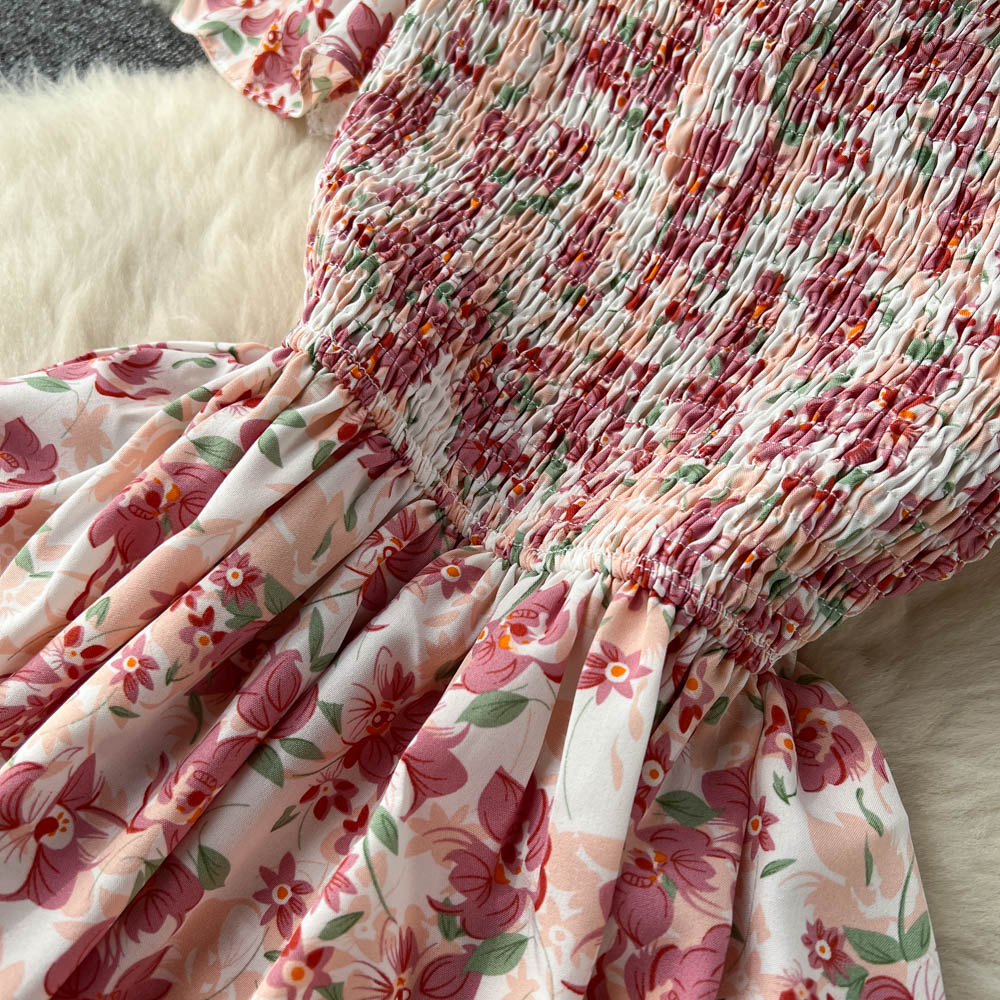 Vintage Short Sleeve Floral Dress