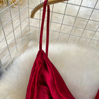 Vintage Draped Glossy Red Slip Dress