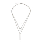 Metal Bar Tassel Layered Necklace