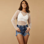 Beaded See-through Mesh Top