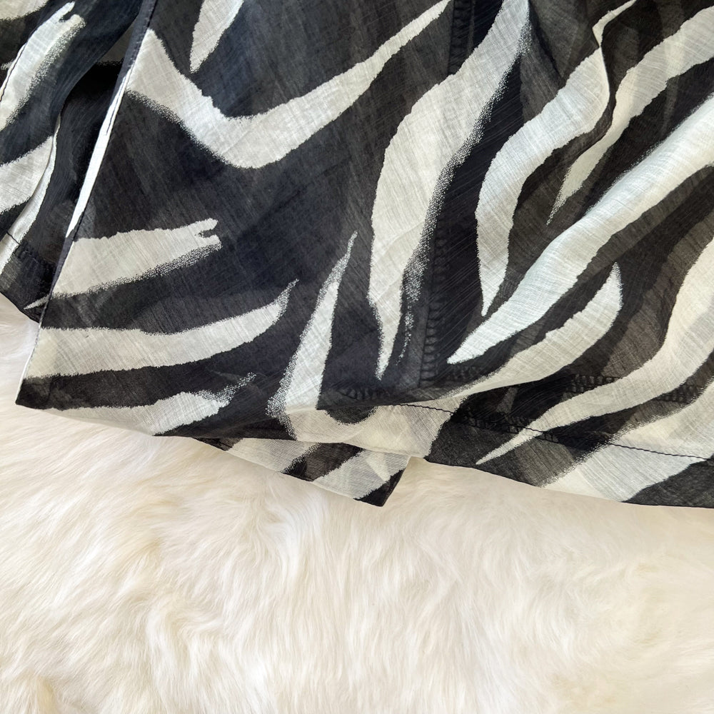 Sunscreen Zebra Printed Shirt Dress
