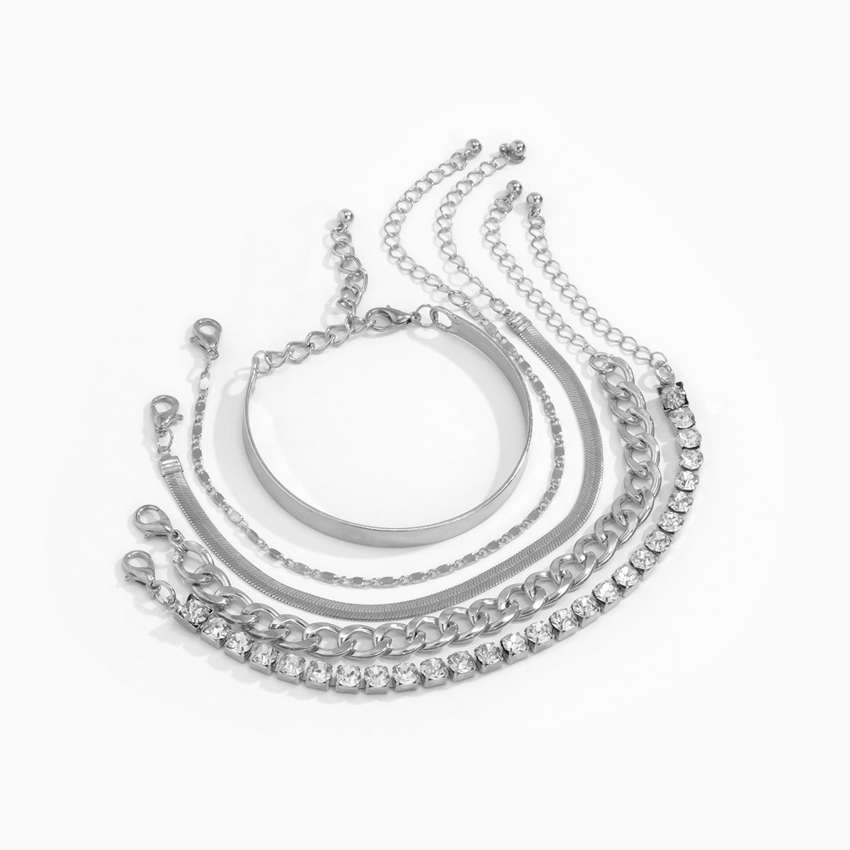 Multi-Element Rhinestone Bracelet Set