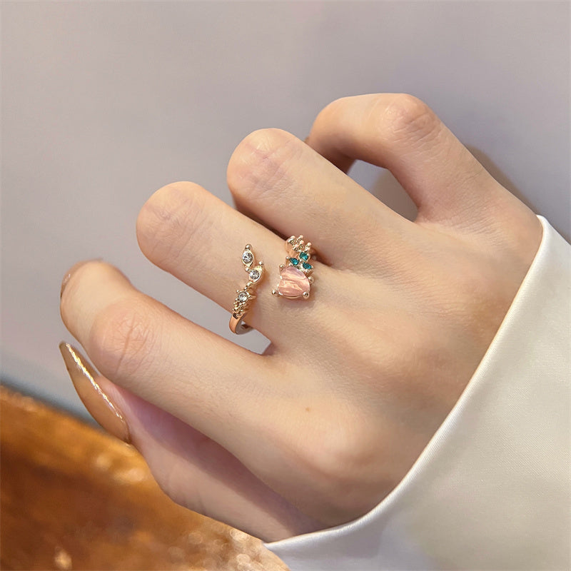 Sweetie Colored Floral Zircon Ring