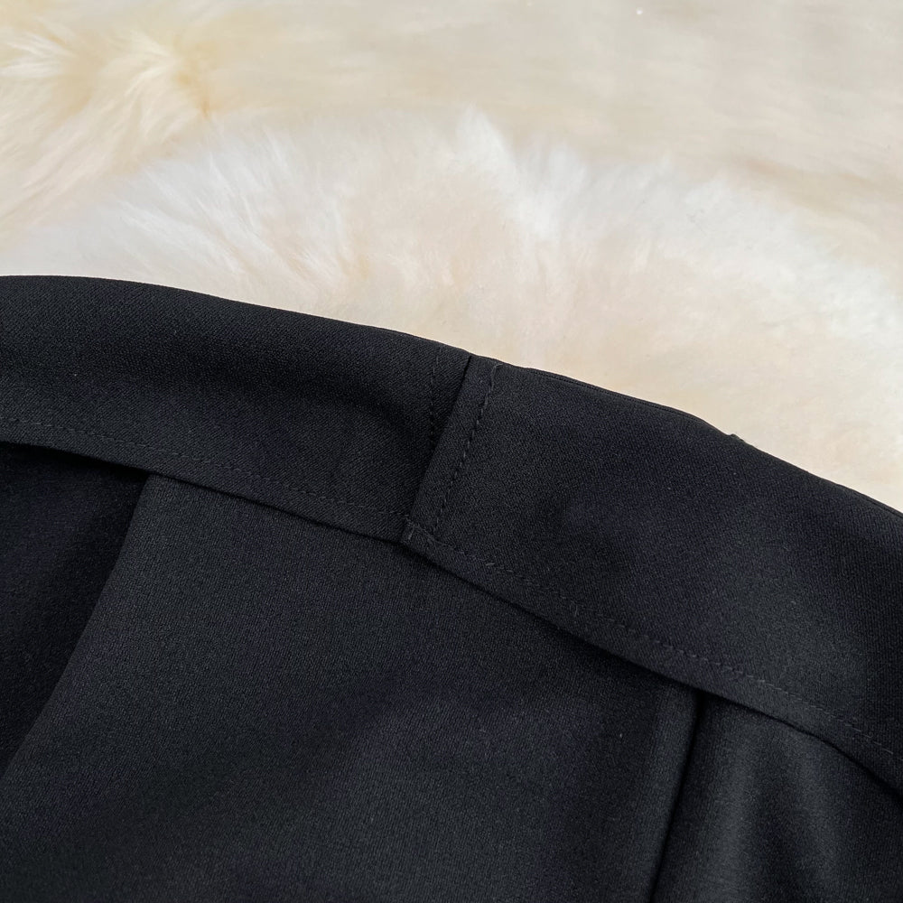 Asymmetric Top&Shorts Black 2Pcs