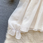 Beaded Bow-tie Pleated Glowing Shirt