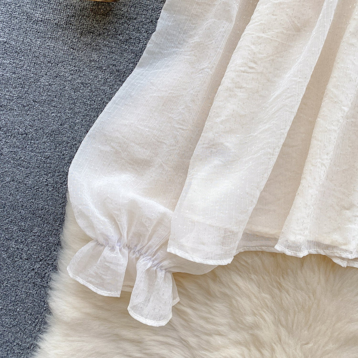 Beaded Bow-tie Pleated Glowing Shirt