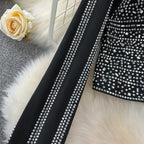 Top&Fishtail Skirt Rhinestone Studded 2Pcs