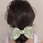 Satin Bow Ribbon Spring Hair Clip