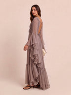 Elegant Chiffon Bohemian Holiday Dress