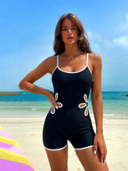 Sexy Hollow-out Floral One-Piece Swimsuit