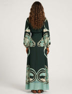 Unique Art Nouveau Style Fully Pleated Maxi Dress Cloth