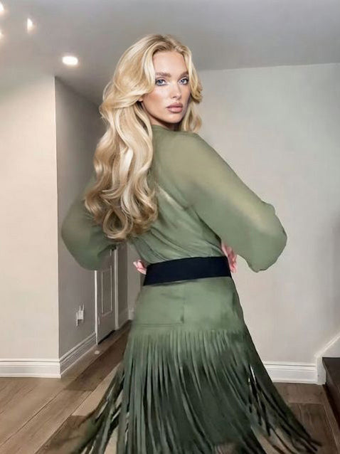 Elegant Bell-Sleeve Solid Knit Top