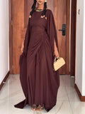 Elegant Ruched Slit Top & Pants Two-Piece Set