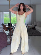 Casual Rust Red Printed Spaghetti Strap Jumpsuit