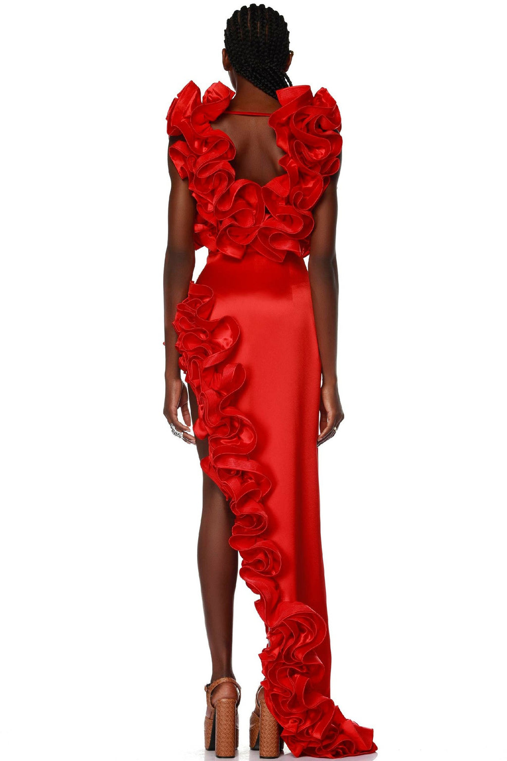 3D Flower Solid Two Piece Swimsuit Set