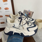 Vintage Heightened Double-mesh Chunky Sneakers